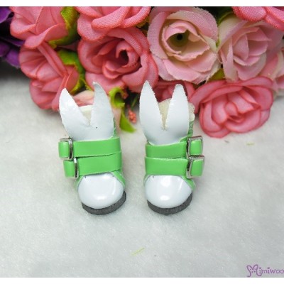 1/6 Bjd Doll Shoes Bunny Ear Buckle Boots Green SHP192GRN